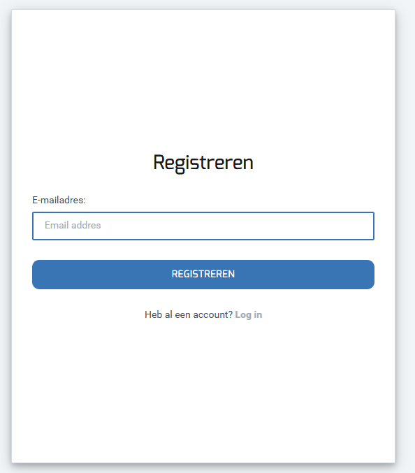 Registratiepagina ouderportaal